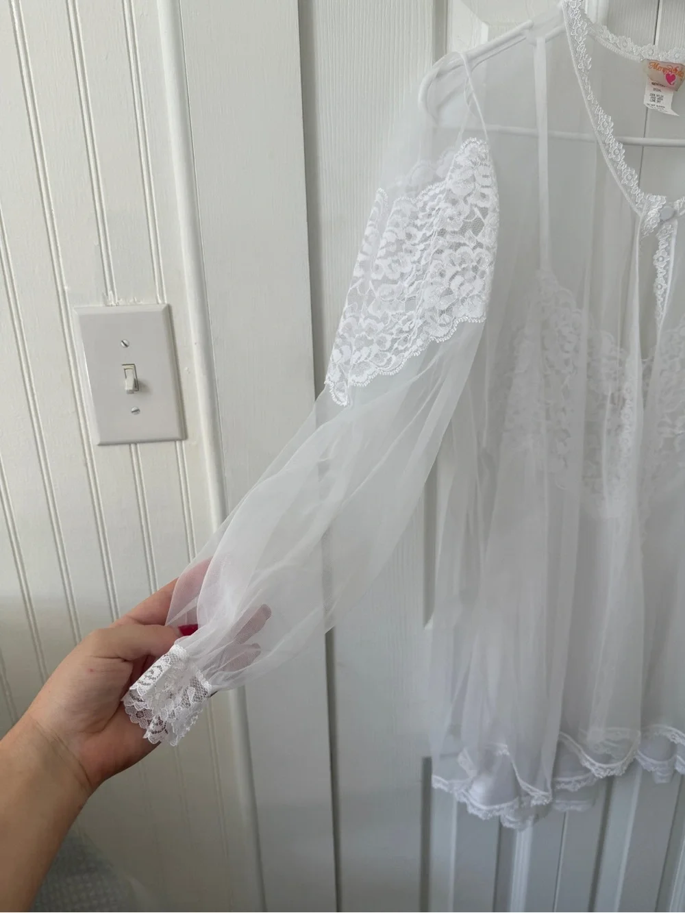 Vintage White Merry Modes Bridal 3-Piece Lingerie Set